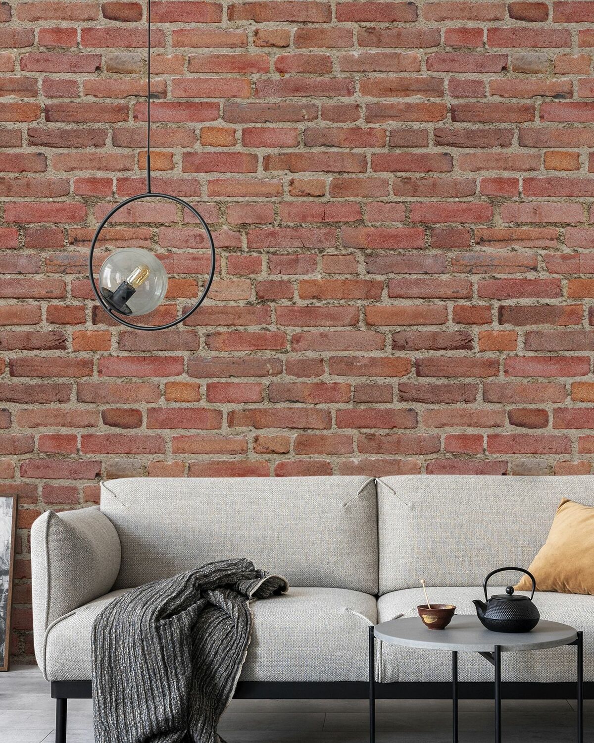 Mur de briques patiné
