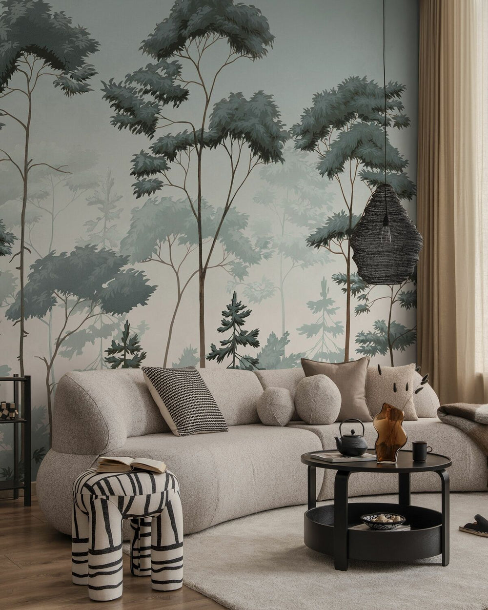 Paysage forestier scandinave - Vert Bleu