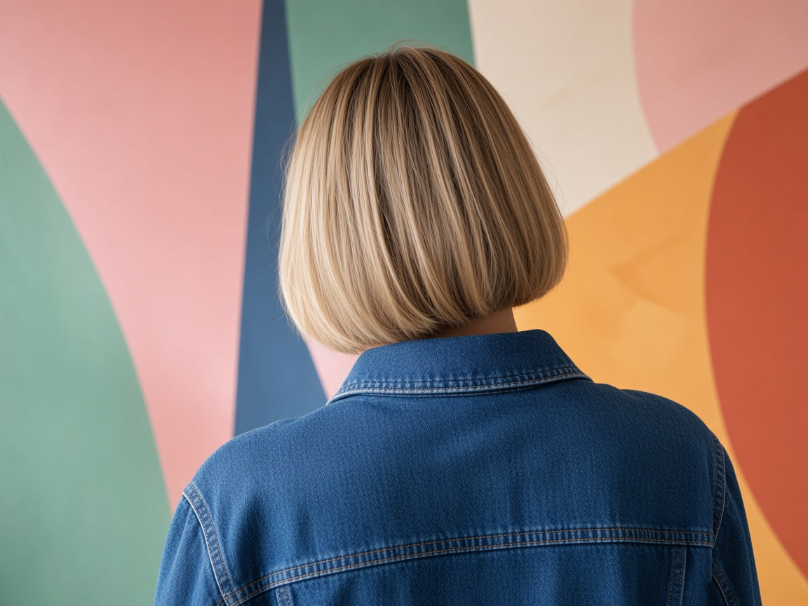 Regard sur un mur aux grands aplats de couleur