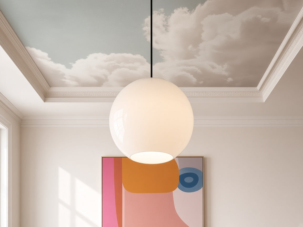 Suspension sphérique sous un plafond nuage