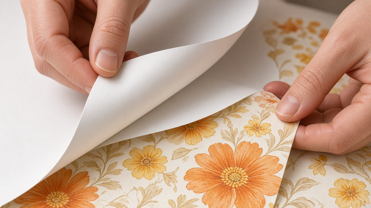 Pose de papier peint autocollant